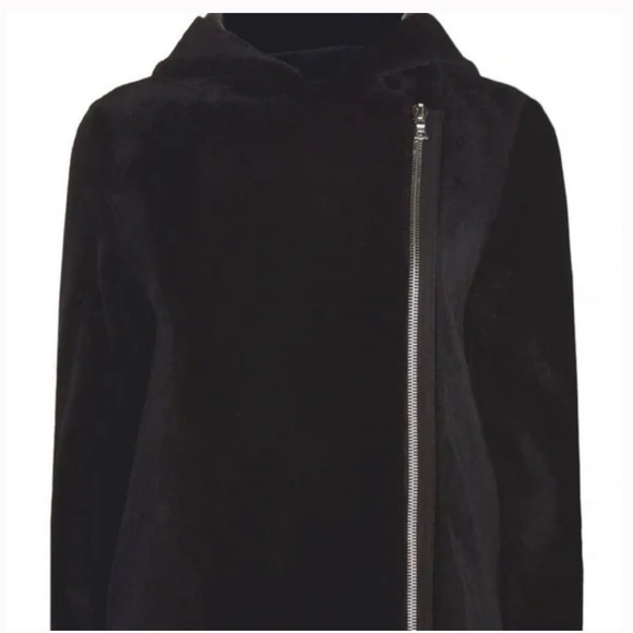 Sandro | Bala Reversible Real Lamb Shearling Coat - Picture 10 of 12